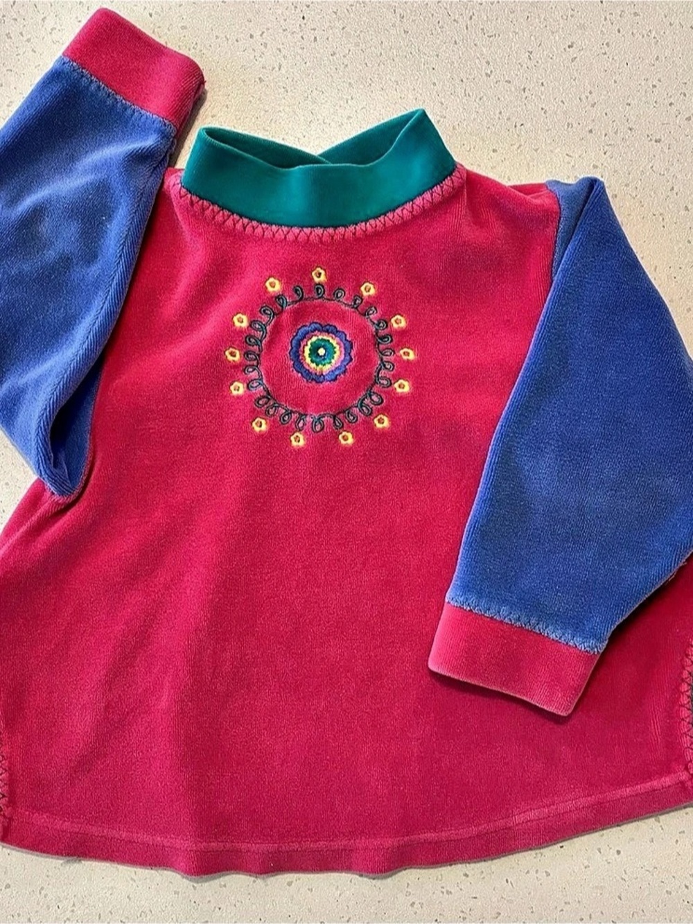 Gymboree CA 31802 Color Block Embroidered Top Girls Small